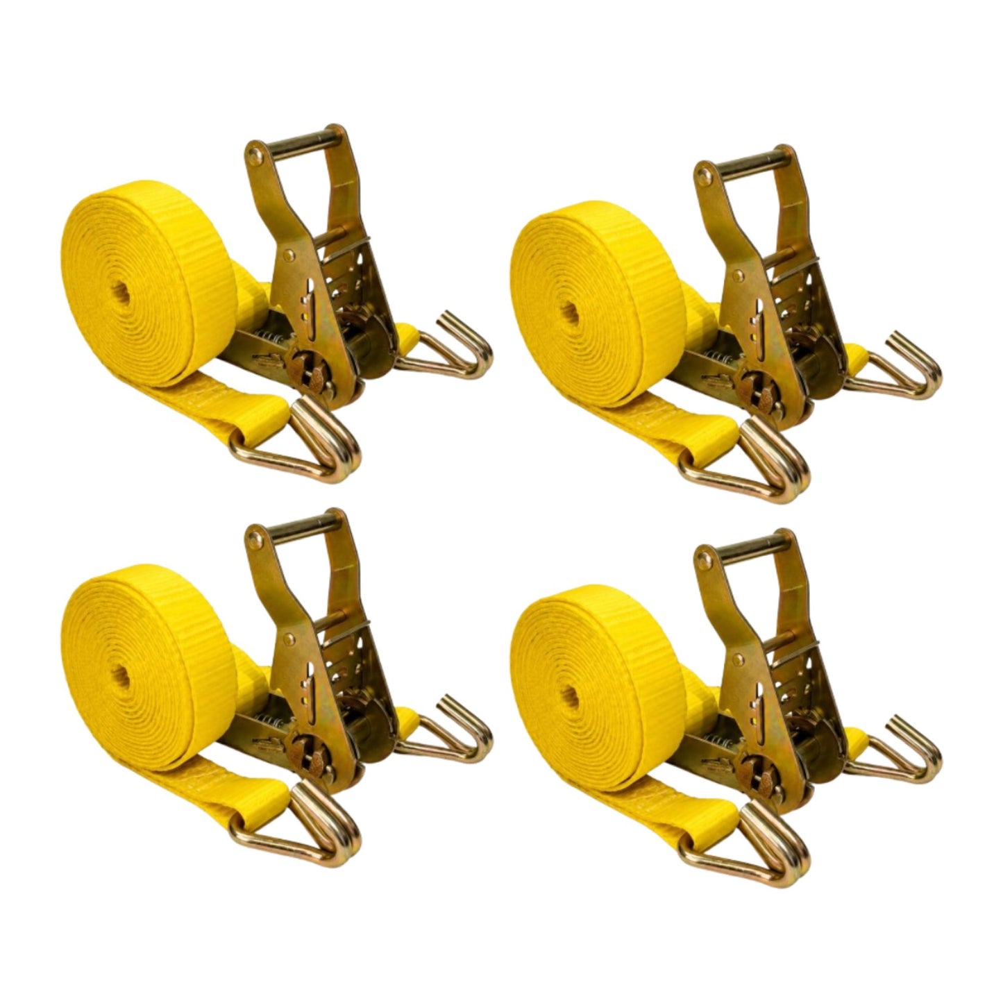 25mm x 15 Ft Heavy Duty Ratchet Tie Down Strap with J Hooks