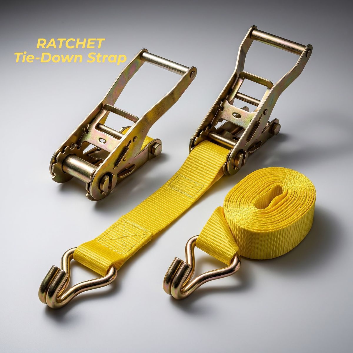 25mm x 46 Ft Heavy Duty Ratchet Straps with J Hooks