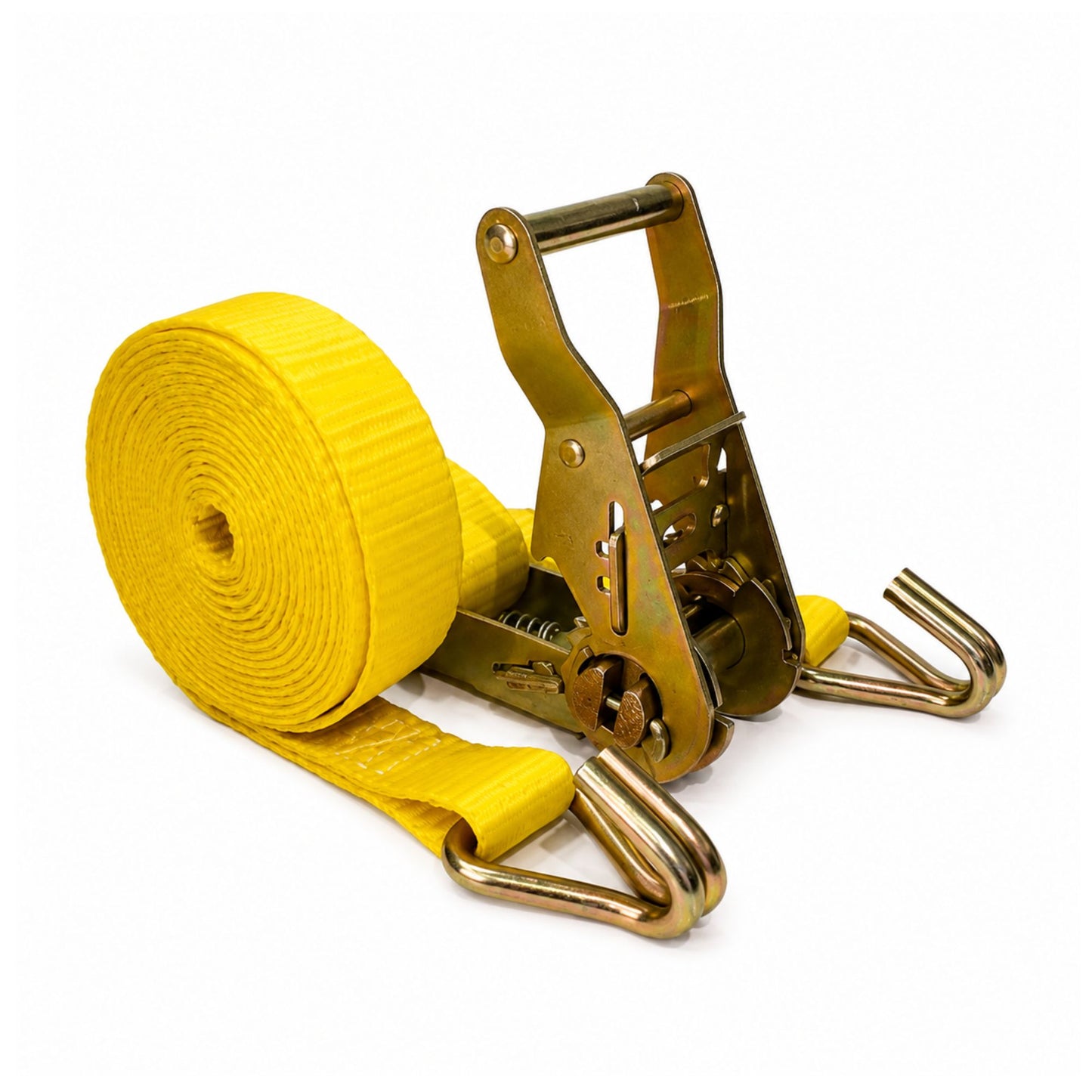 25mm x 15 Ft Heavy Duty Ratchet Tie Down Strap with J Hooks
