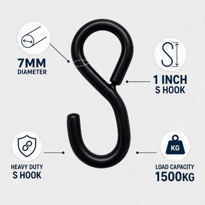 Carbon Rubber Coated S Hook for Heavy Duty Strap