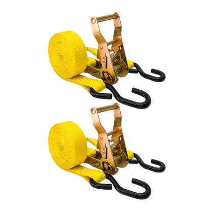 25mm x 10 Ft Heavy Duty Ratchet Tie Down Straps with S Hooks