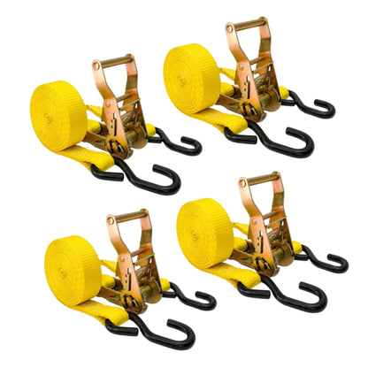 25mm x 10 Ft Heavy Duty Ratchet Tie Down Straps with S Hooks