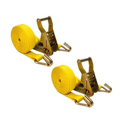 25mm x 15 Ft Heavy Duty Ratchet Tie Down Strap with J Hooks
