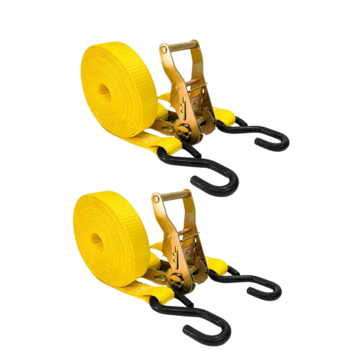25mm x 15 Ft Heavy Duty Ratchet Tie Down Straps with S Hooks