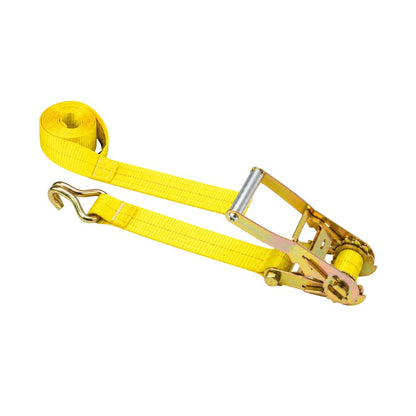Medium 2" x 10' Ratchet Strap with Wire/Double J Hook | WLL 1500 lbs