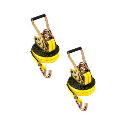 2" x 30' Ratchet Strap w/ Wire Hooks | WLL 3335 lbs