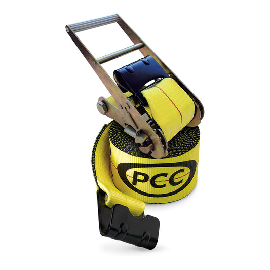 4" x 30' Ratchet Strap w/ Flat Hooks WLL 5500 lbs