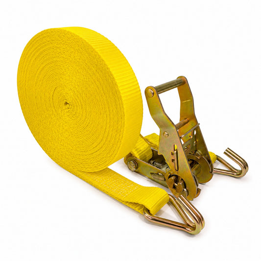 25mm x 46 Ft Heavy Duty Ratchet Straps with J Hooks
