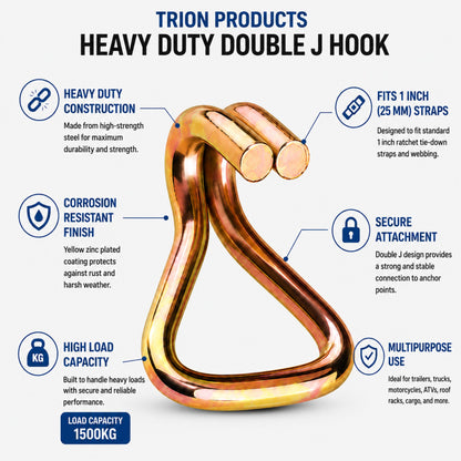 Mild Steel 1 Inch J Hooks Heavy Duty Ratchet Straps