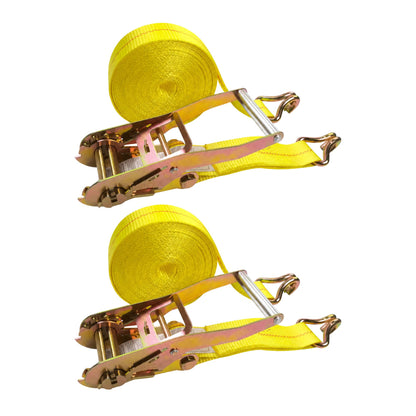 50mm x 27 Ft Heavy Duty Ratchet Strap with J Hooks