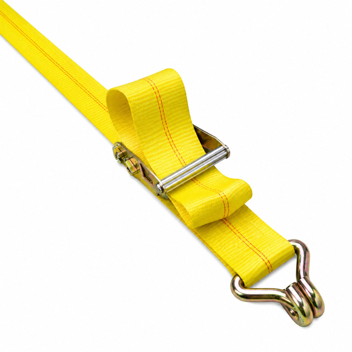 2" x 30' Ratchet Strap w/ Wire Hooks | WLL 3335 lbs