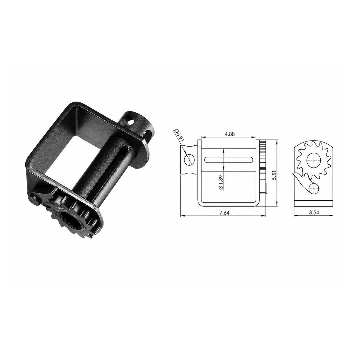 weld-on flatbed winch