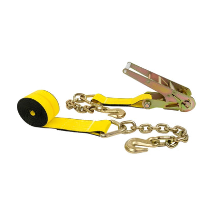 3 Inch x 30 Ft Heavy Duty Ratchet Strap with Chain Grab