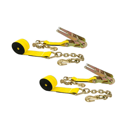 3 Inch x 30 Ft Heavy Duty Ratchet Strap with Chain Grab