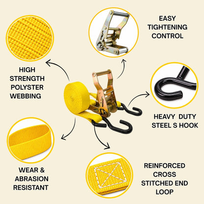 1" x 10' Ratchet Strap w/ S-Hook